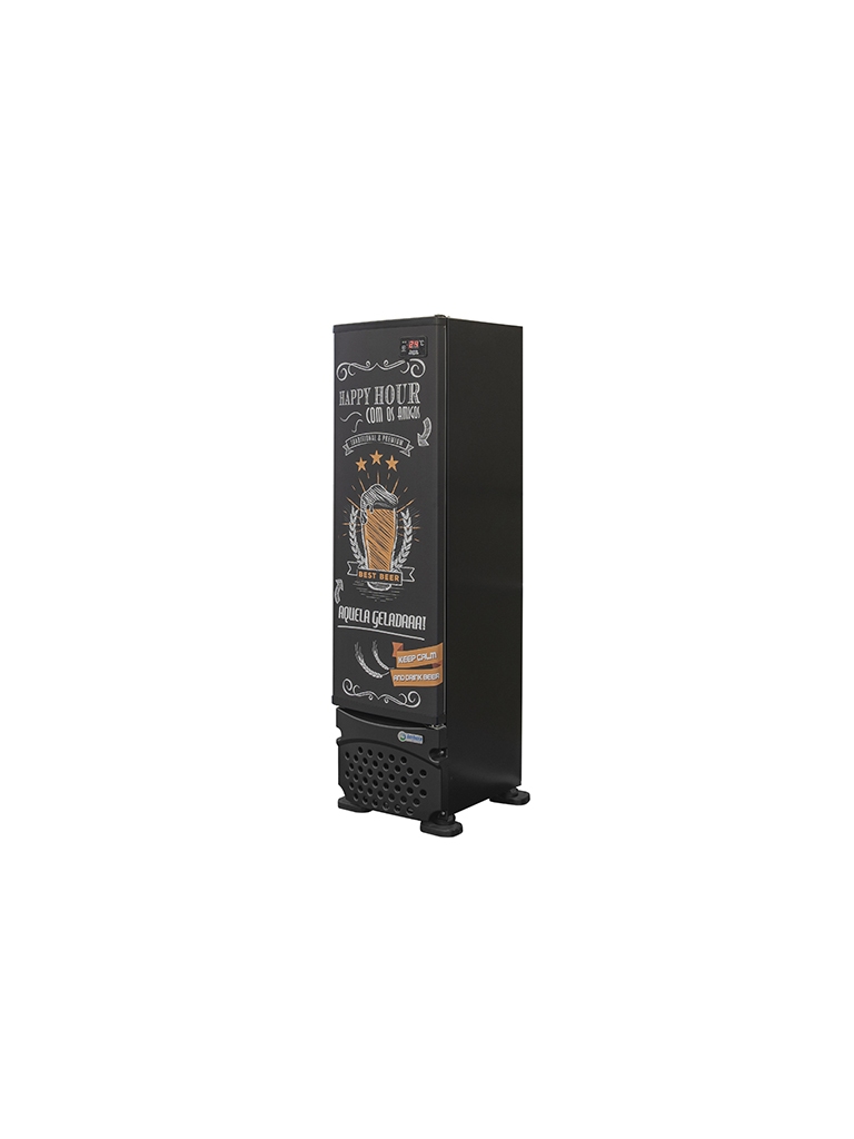 CERVEJEIRA PORTA CEGA PRETA ADESIVADA HAPPY HOUR - CCV 144 - 229 LITROS - TEMP. -6 A 2ºC - 220V - IMBERA