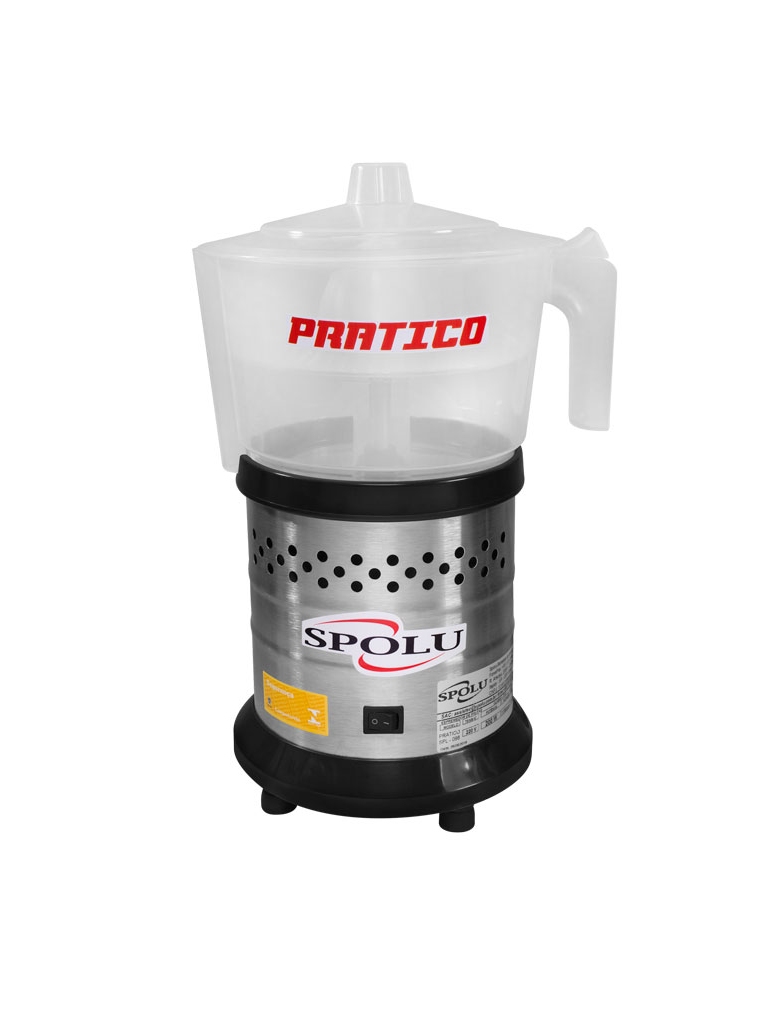 EXTRATOR / ESPREMEDOR DE FRUTAS PRÁTICO - CAÇAMBA PLÁSTICA TRANSPARENTE - MOTOR 1/4CV - 200W - 220V - SPOLU