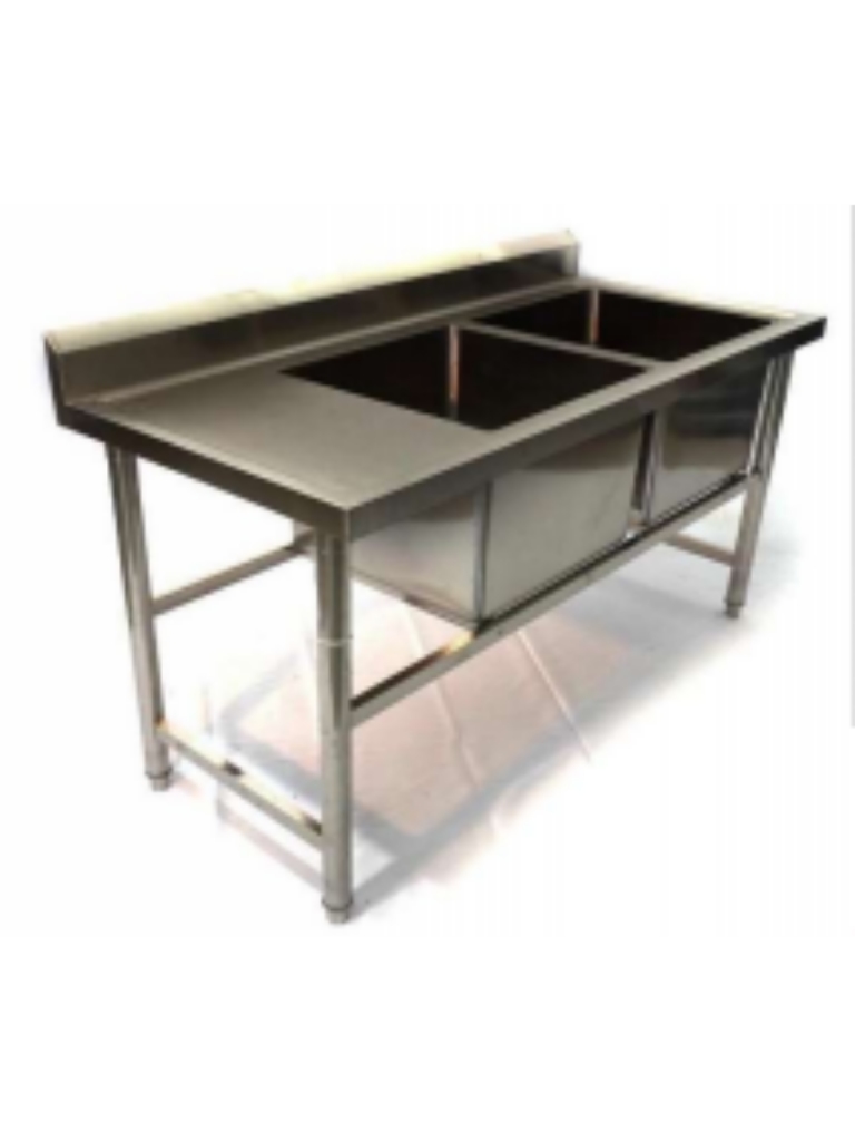 PIA AÇO INOX 1,90 X 0,70 X 0,85CM COM 2 CUBAS 50 X 50 X 35CM - URUMAX