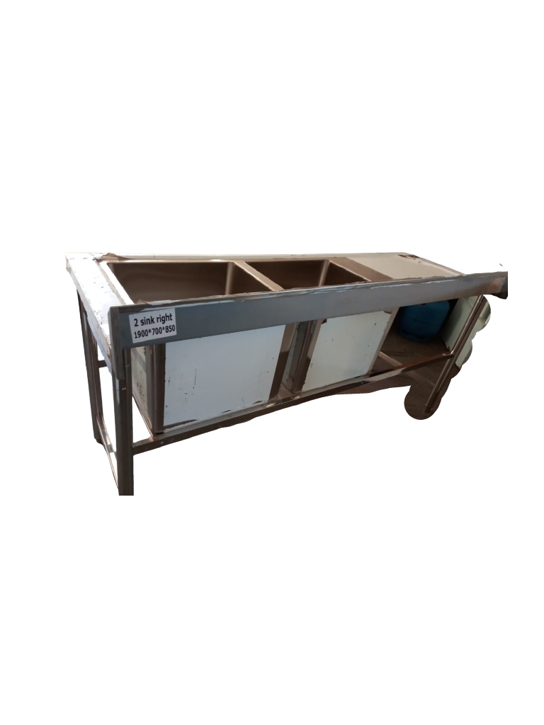 PIA AÇO INOX 1,90 X 0,70 X 0,85CM COM 2 CUBAS 50 X 50 X 35CM - URUMAX