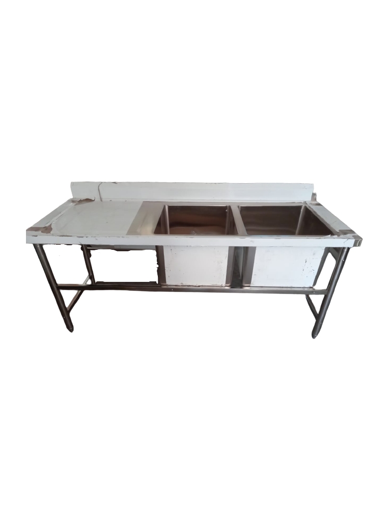 PIA AÇO INOX 1,90 X 0,70 X 0,85CM COM 2 CUBAS 50 X 50 X 35CM - URUMAX