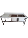 PIA AÇO INOX 1,90 X 0,70 X 0,85CM COM 2 CUBAS 50 X 50 X 35CM - URUMAX