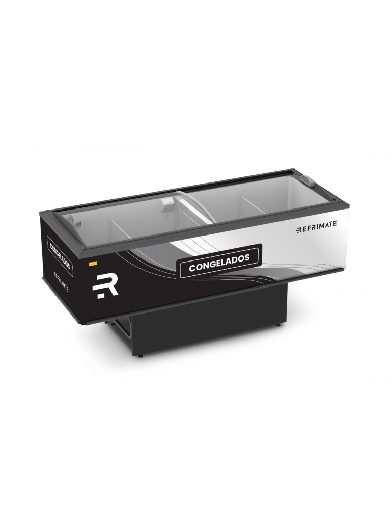EXPOSITOR ILHA VANGUARD 2M VIDRO CURVO 550 LITROS - EIV 2000 - 220V - PRETA - REFRIMATE