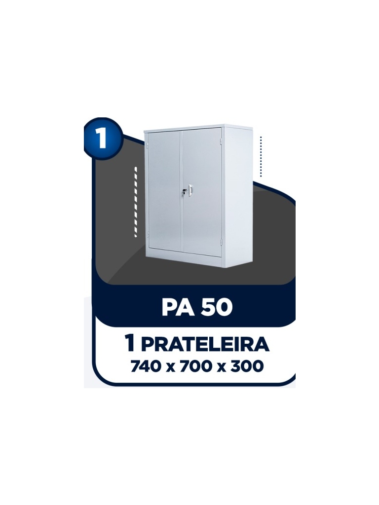 ARMÁRIO DE AÇO PA 50 - 0,74 X 0,70 X 0,30CM - C/ 1 PRATELEIRA - S.A.